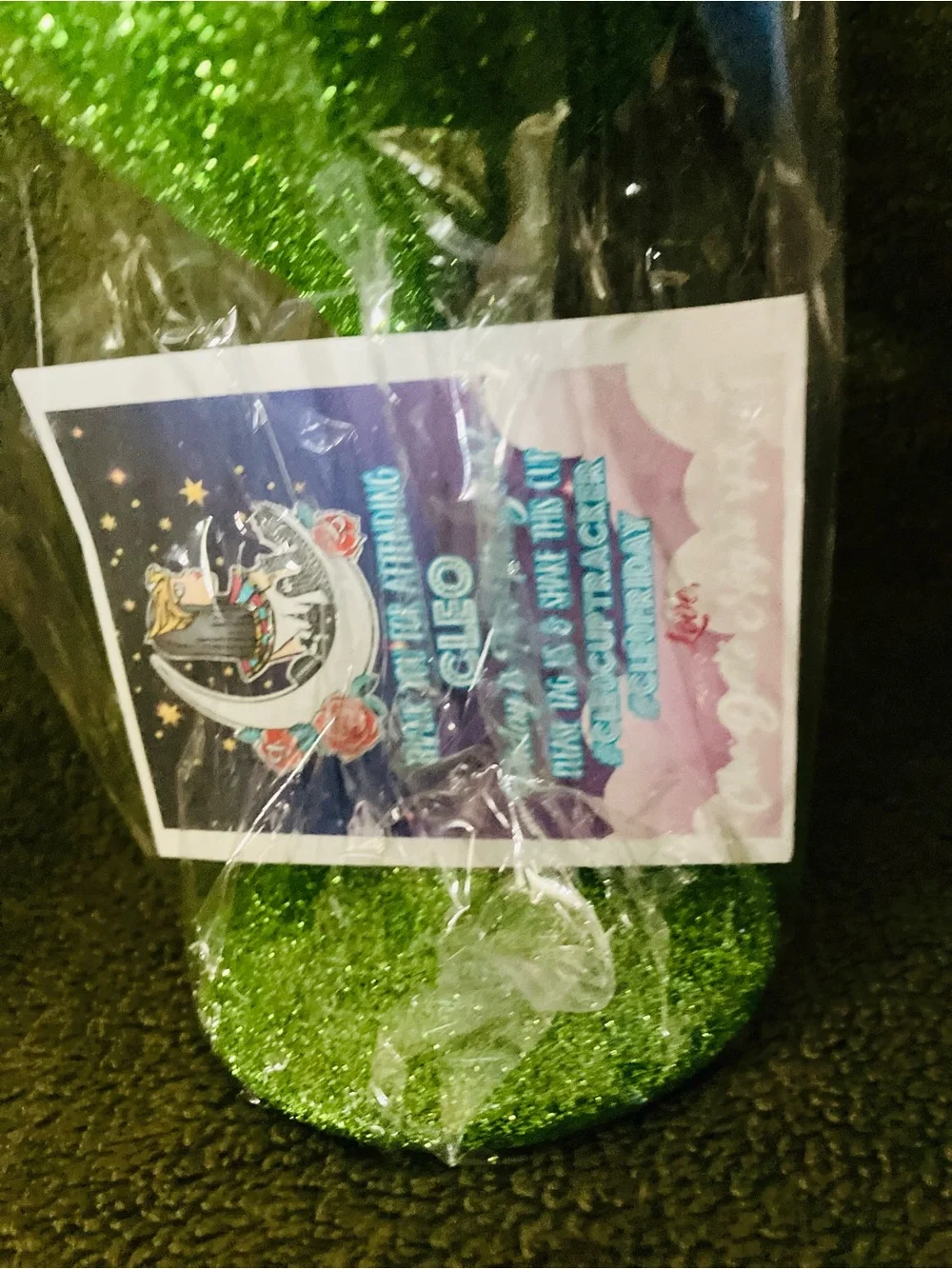 NWT Custom Krewe of Cleopatra 2026 Glitter Wine Glass Streetcar